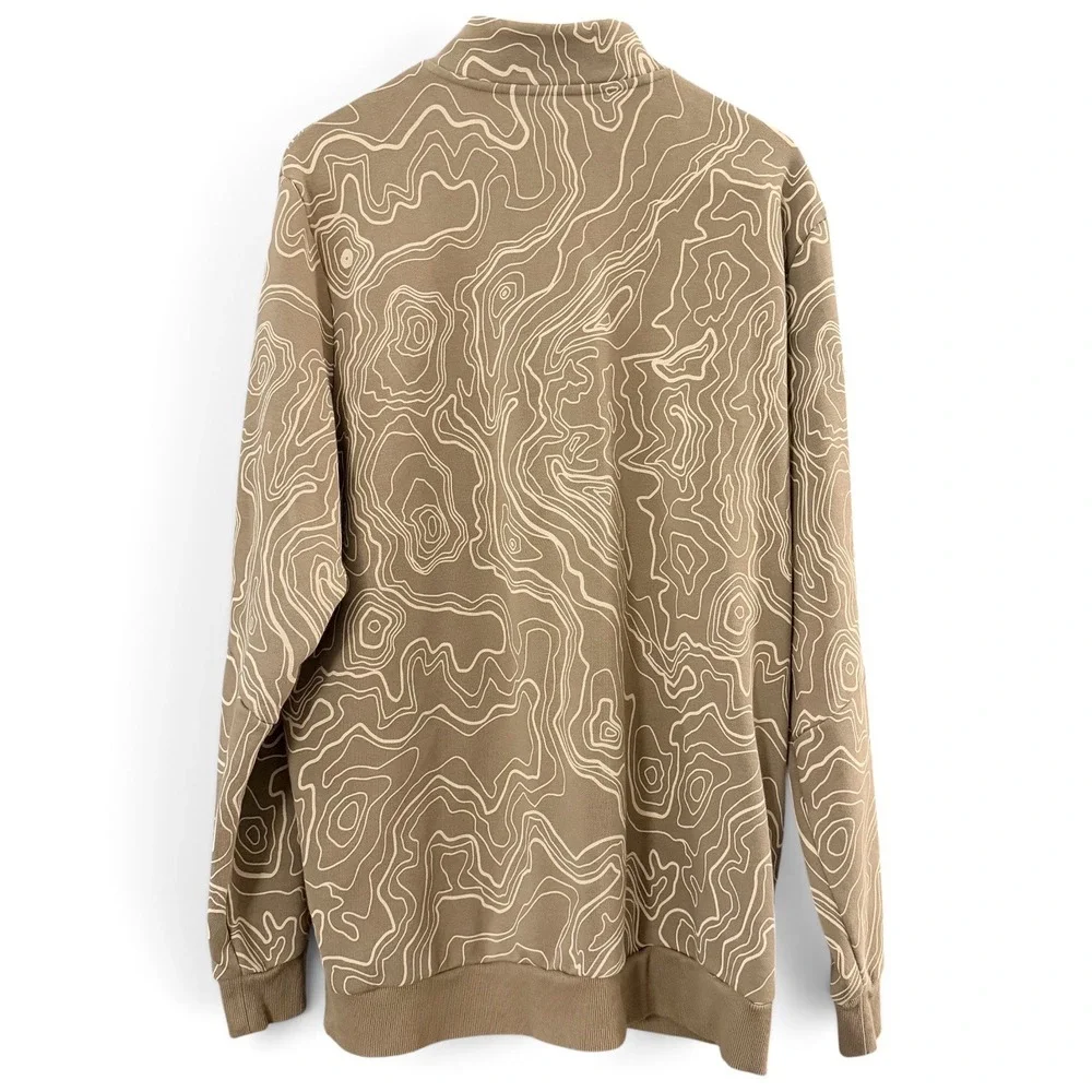 PUMA XXL Navigate AOP Half Zip Sweatshirt Topographic Map Camo Pullover 679157